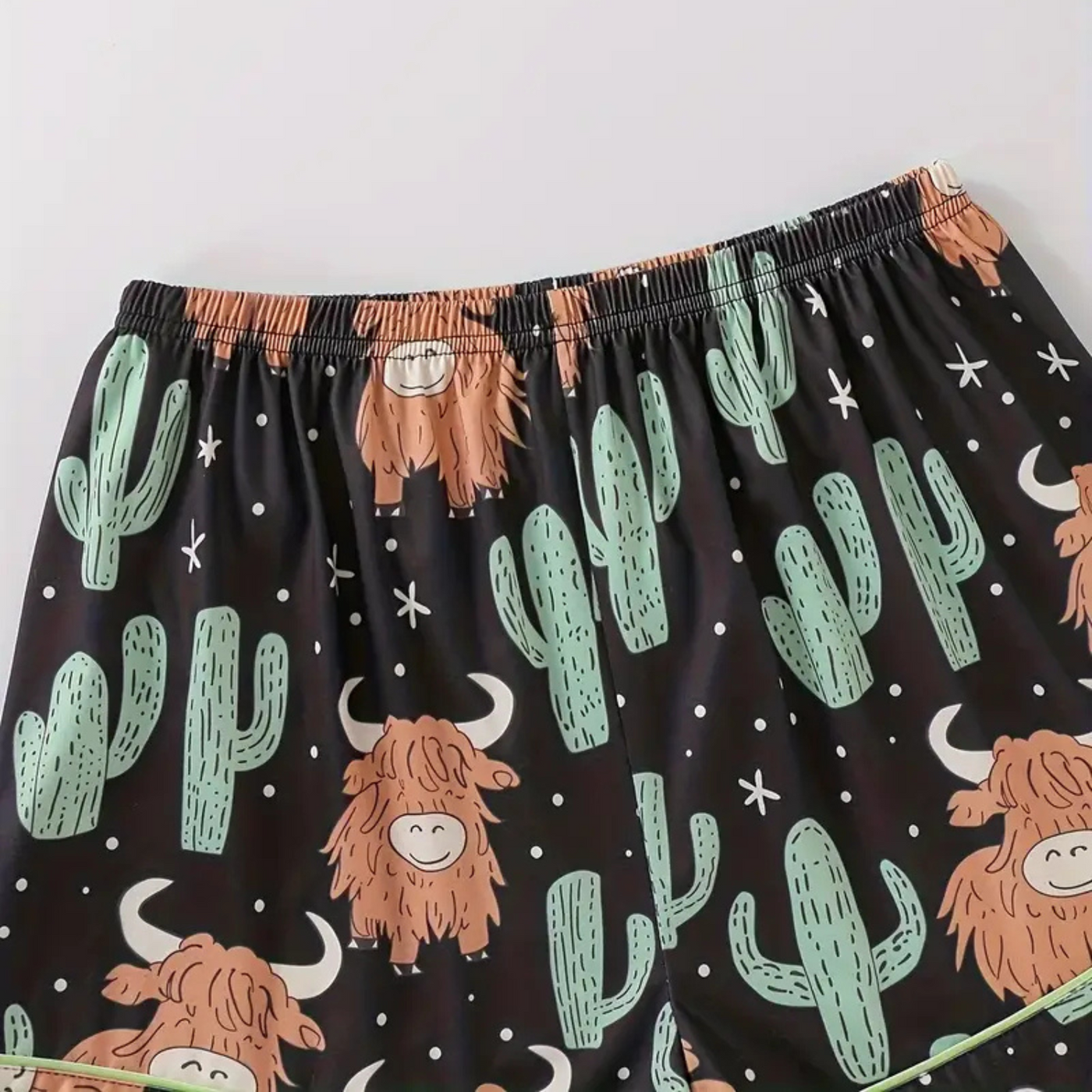 The Maple Boutique | Highland Cow Cactus Women's Pajama Set