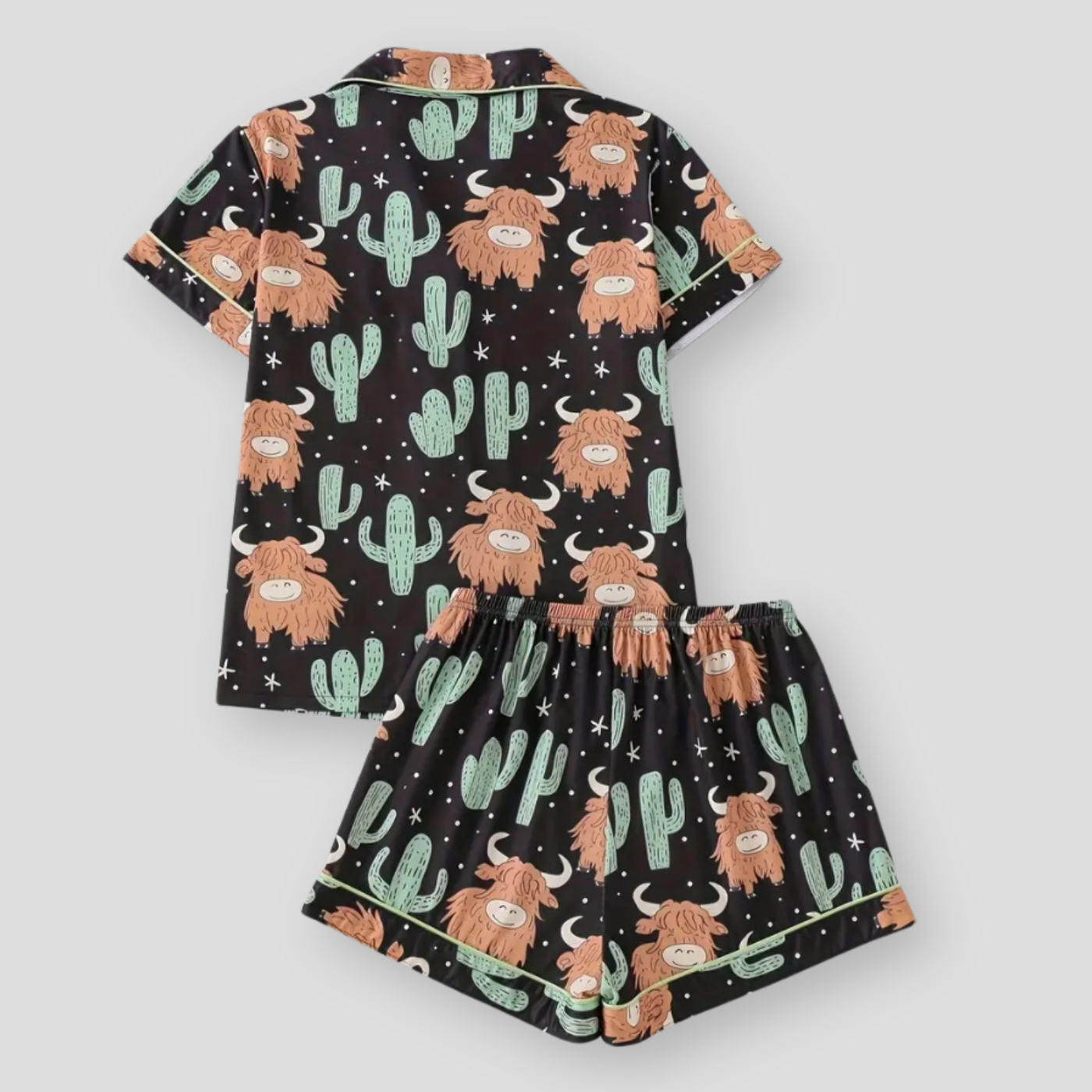 The Maple Boutique | Highland Cow Cactus Women's Pajama Set