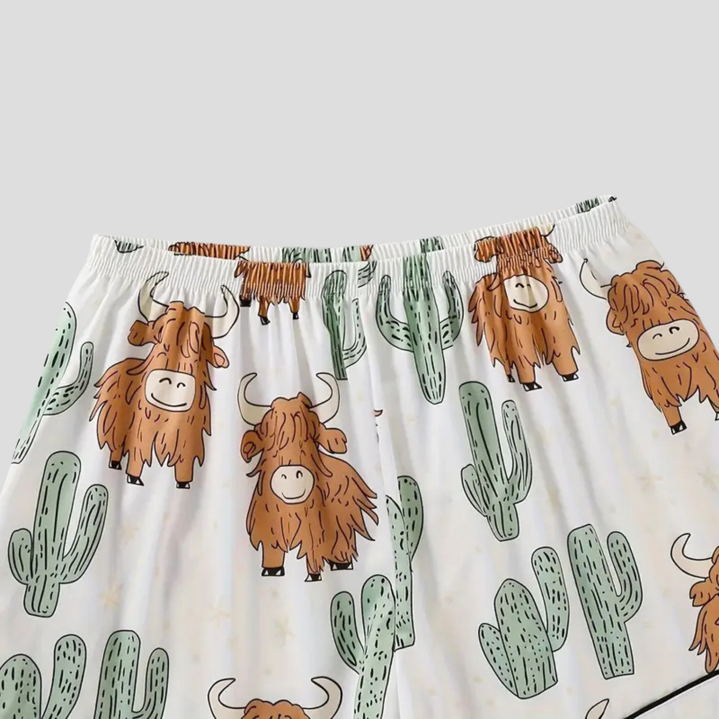 The Maple Boutique | Highland Cow Cactus Women's Pajama Set